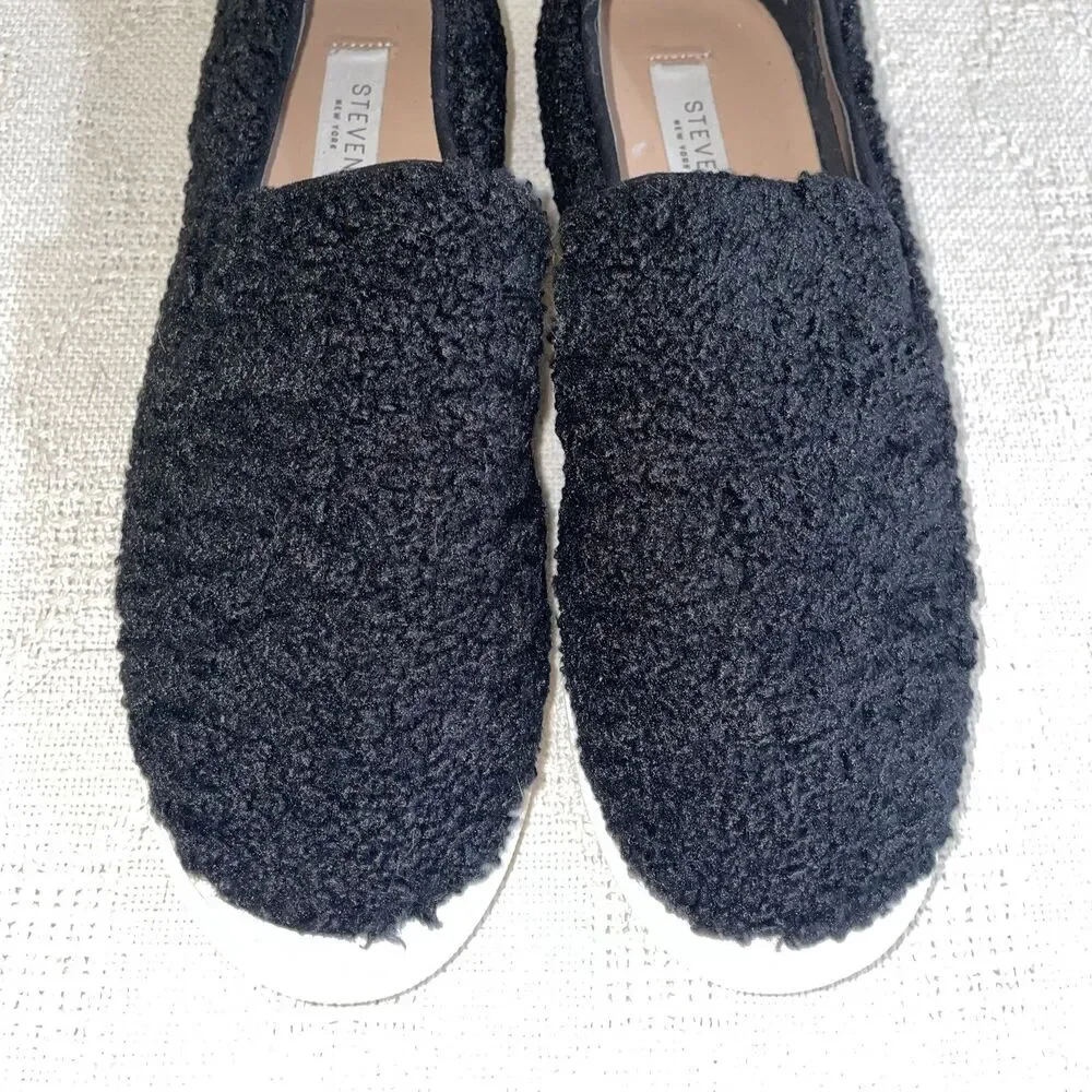 Steven New York Women’s Comfort Shoes Size 9 M Black Faux Fur Going Out Party
